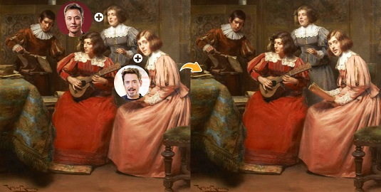 Face Swap on Painting Example